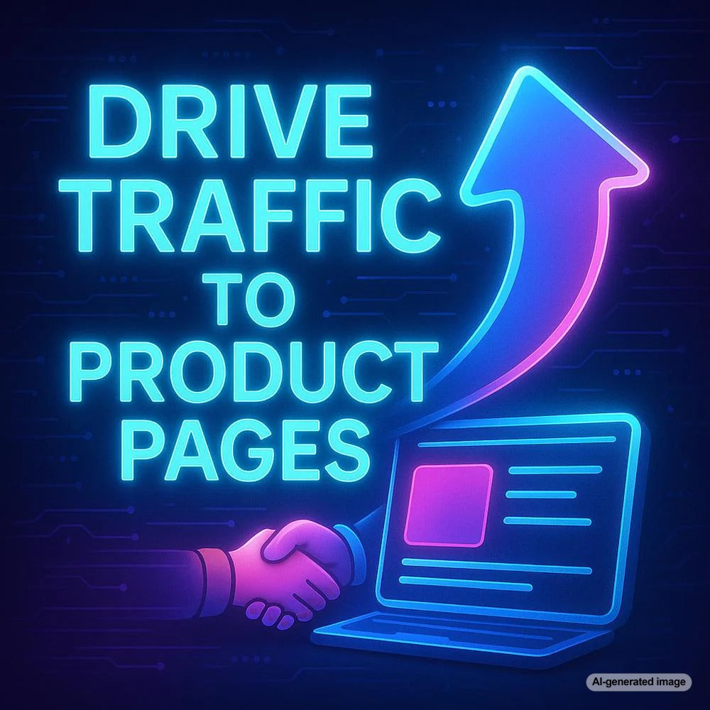 Illustration depicting the connection between blogging and increased product page traffic