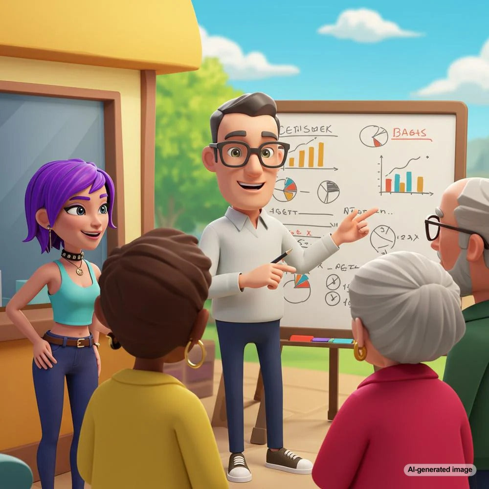 Illustration depicting blogging as a tool for educating eCommerce customers