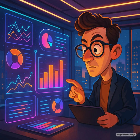 Graph and analytics dashboard representing data-driven content strategy