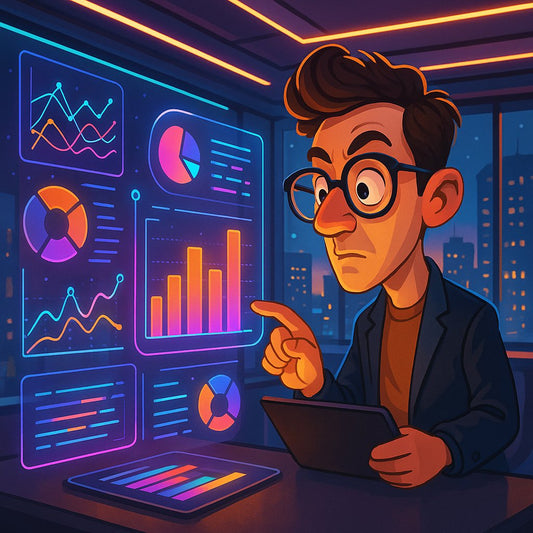 Graph and analytics dashboard representing data-driven content strategy