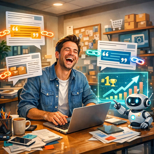 Business owner using HARO style journalist outreach to earn media quotes and high authority backlinks