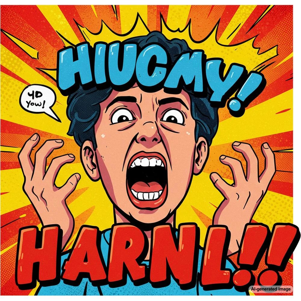 Illustration of a person incorporating memes into blog content