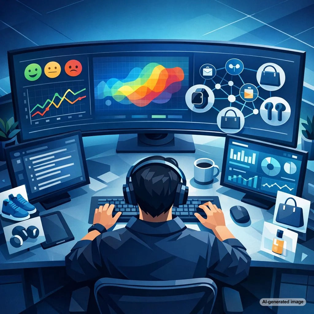 Illustration representing sentiment analysis for choosing emotionally resonant blog topics for a target audience