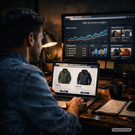 Business owner planning SEO content that helps customers compare options and make confident decisions