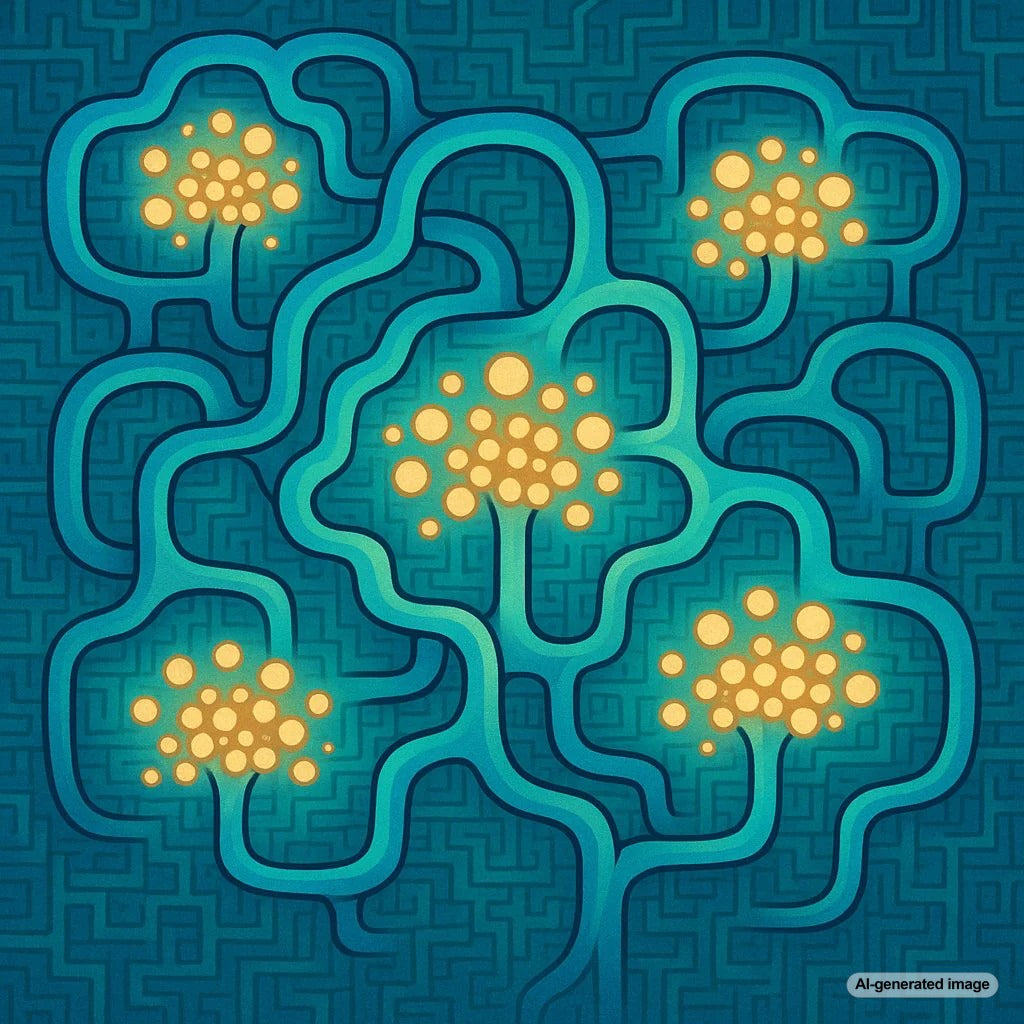 Graphic illustrating internal content cannibalization and rank tracking clusters