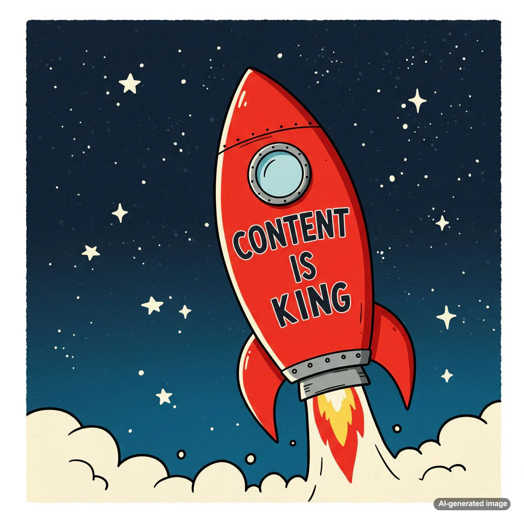 Illustration depicting the integration of content and SEO strategies