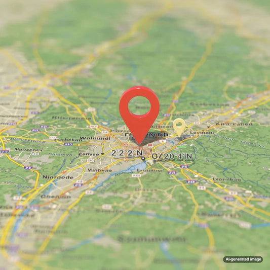 Illustration depicting geotagging images for SEO benefits