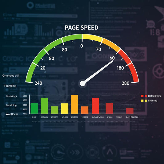 Website speedometer indicating fast page load time