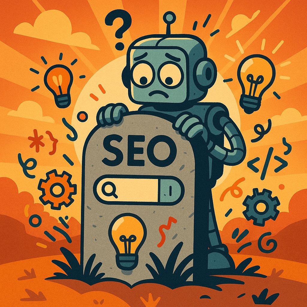 Is SEO dead illustration showing evolving search engine landscape
