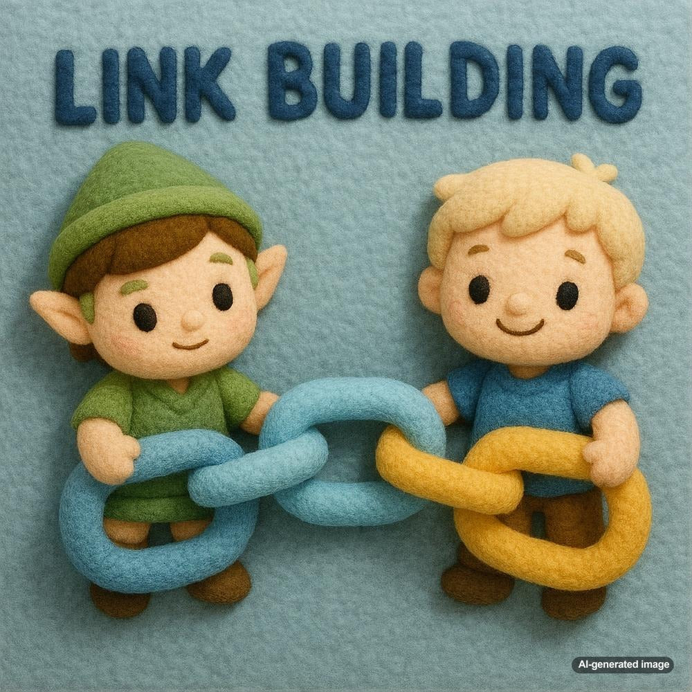 Illustration depicting the concept of link building in SEO