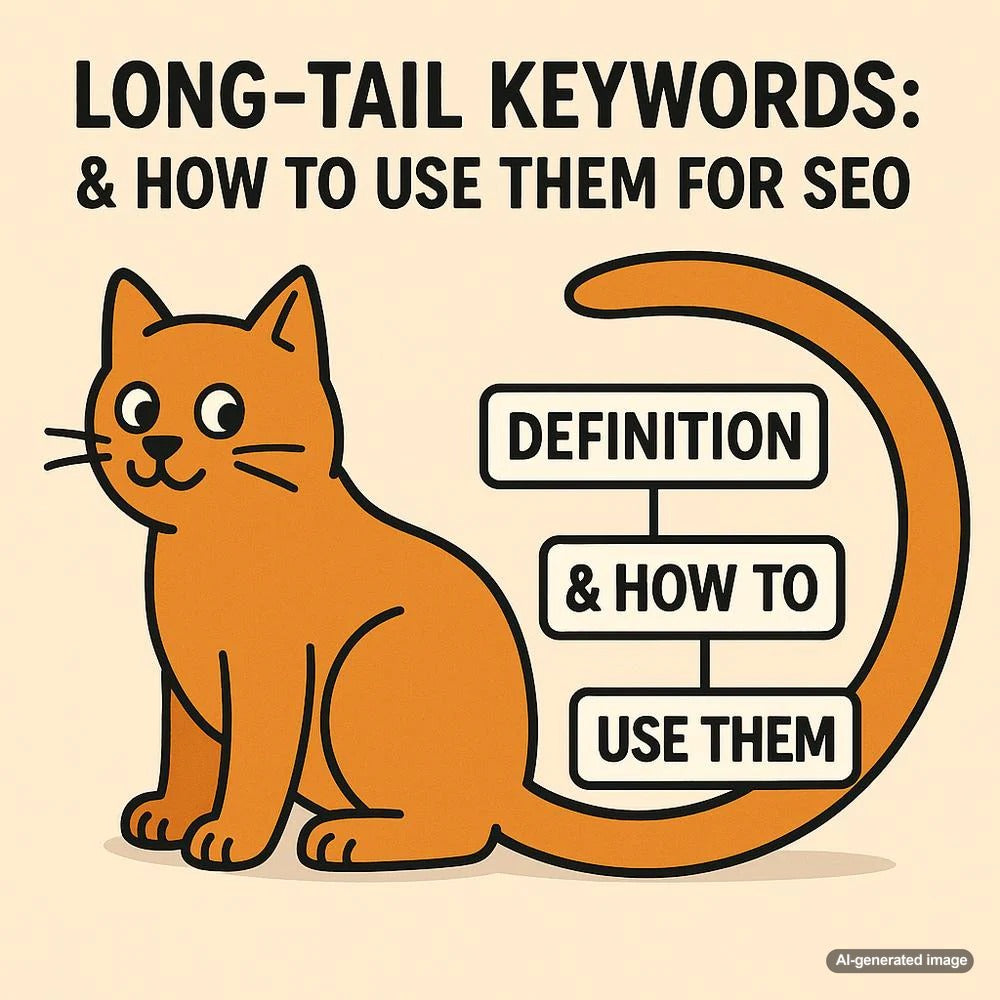 Illustration of long-tail keywords concept for SEO optimization