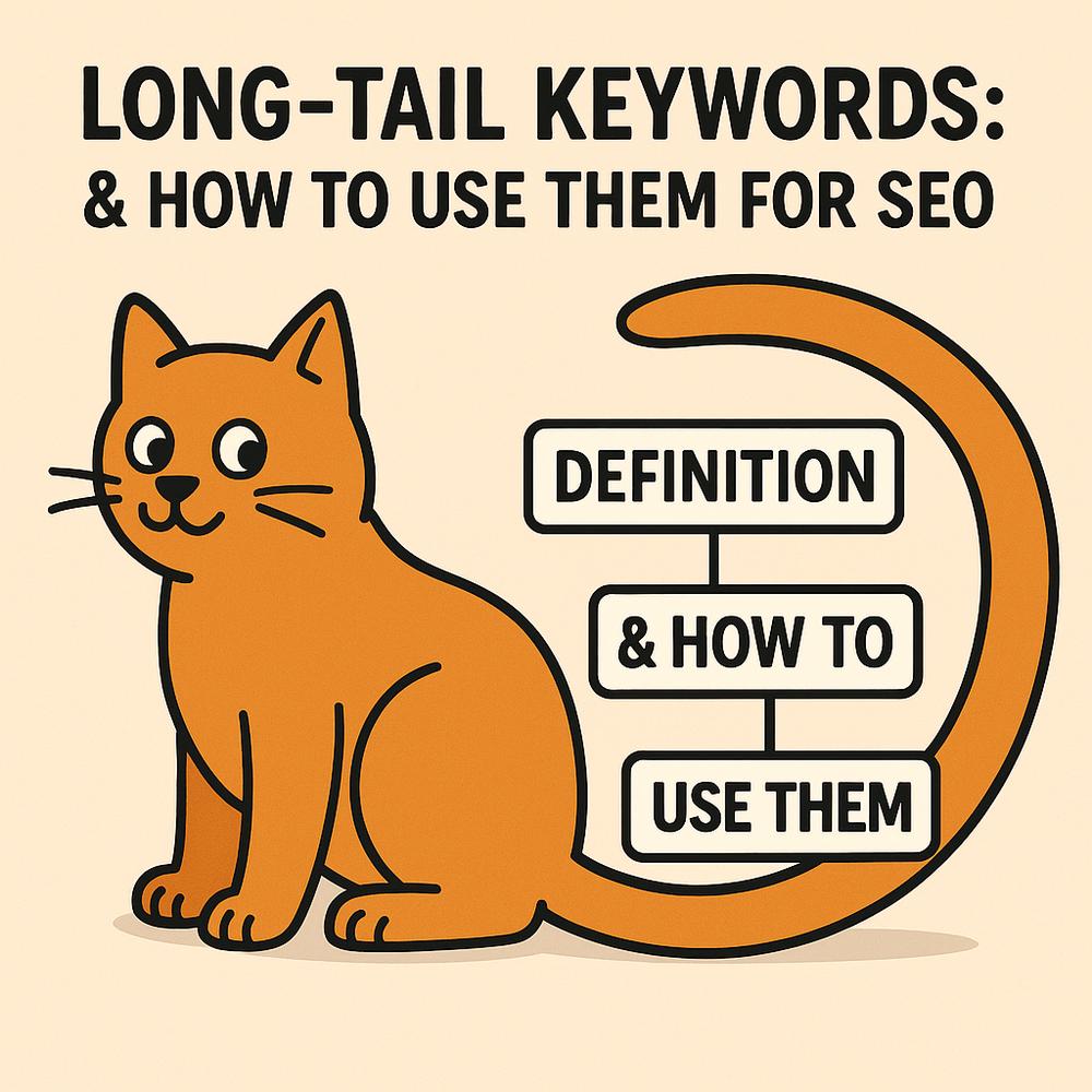 Illustration of long-tail keywords concept for SEO optimization