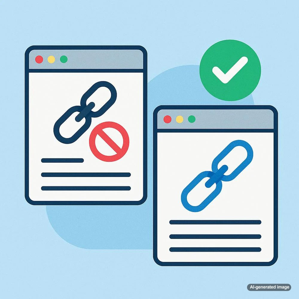 Illustration comparing Nofollow and Dofollow links in SEO