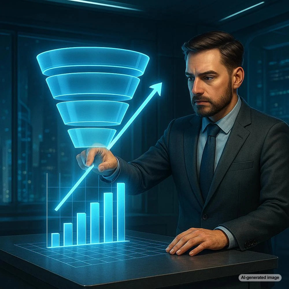 Visual representation of the purchase funnel stages