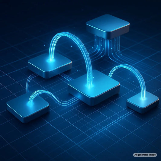 Illustration of headless e-commerce architecture, frontend backend decoupled