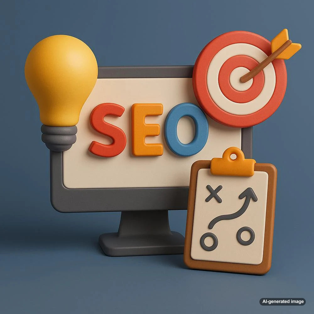 Illustration depicting SEO strategies and tips