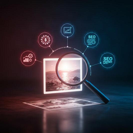 Illustration depicting the importance of image alt tags in SEO and accessibility