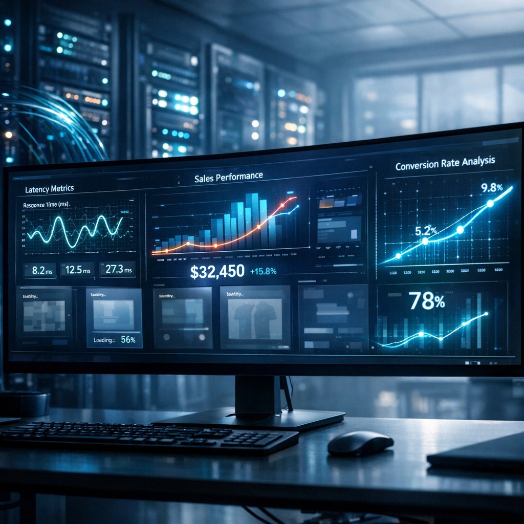 Illustration representing website loading speed and the moment users decide to stay or leave