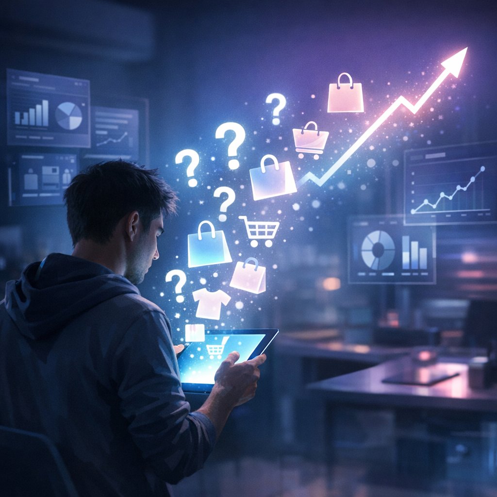 Business owner reviewing search intent notes and content framework for informational queries that convert into sales