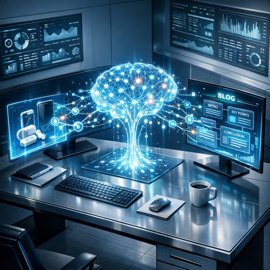 A creative illustration representing the art of using analogies in blog content for clearer communication