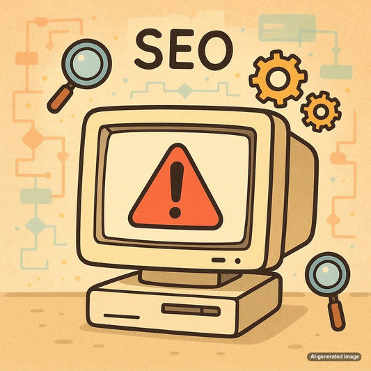 Illustration of the first-ever Google penalty, depicting a website being penalized in search rankings