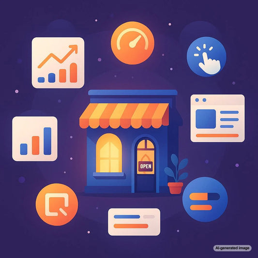 Small business website performance and Core Web Vitals impact graphic