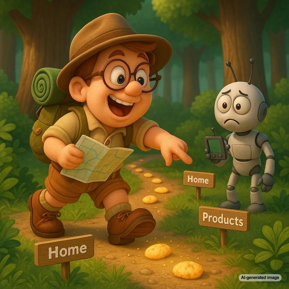 Illustration depicting breadcrumb navigation enhancing website user experience and SEO