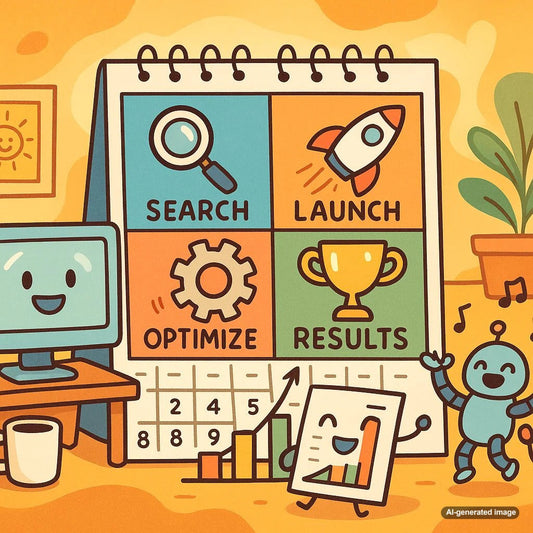 A visual representation of a 12-month SEO plan showing key activities and goals for each quarter.