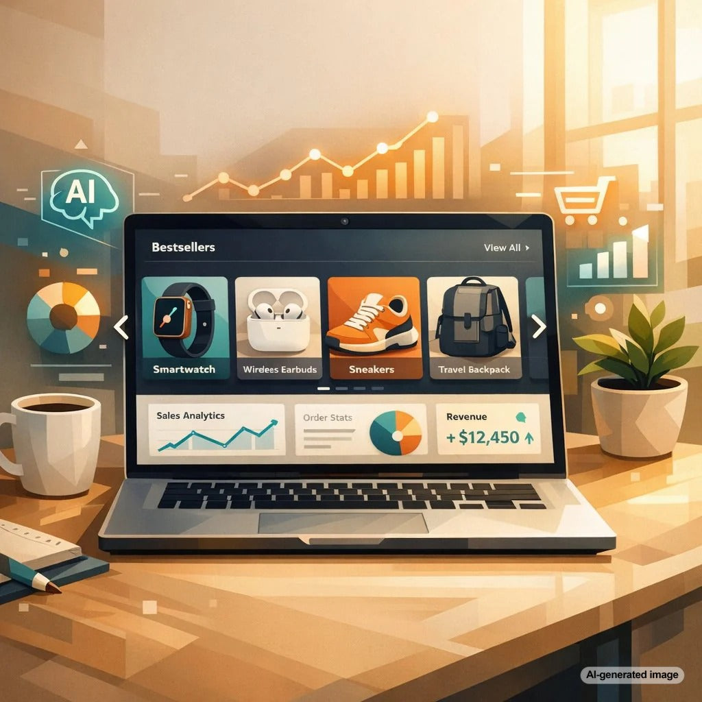Illustration representing the People Also Shop For carousel on Amazon and Google product search results