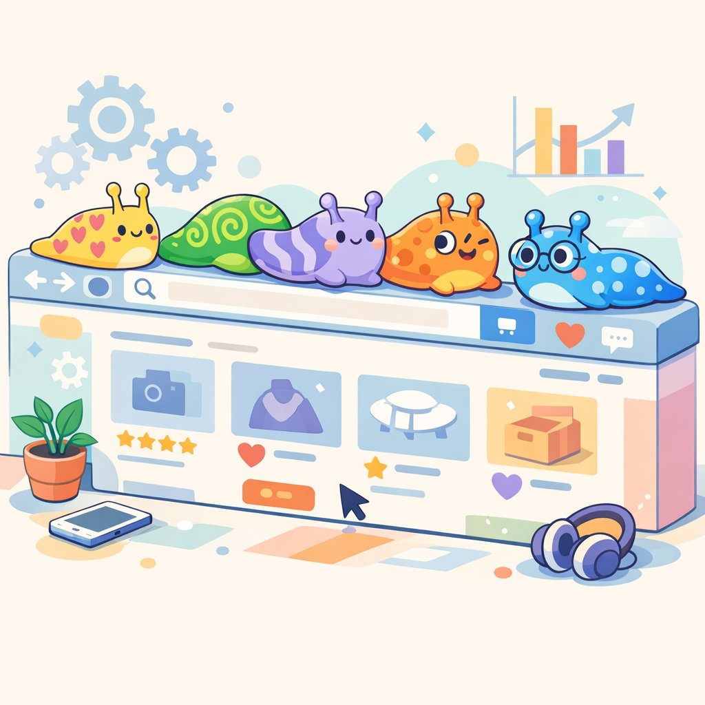 Illustration representing the psychology behind URL slugs and user behavior in e-commerce search results