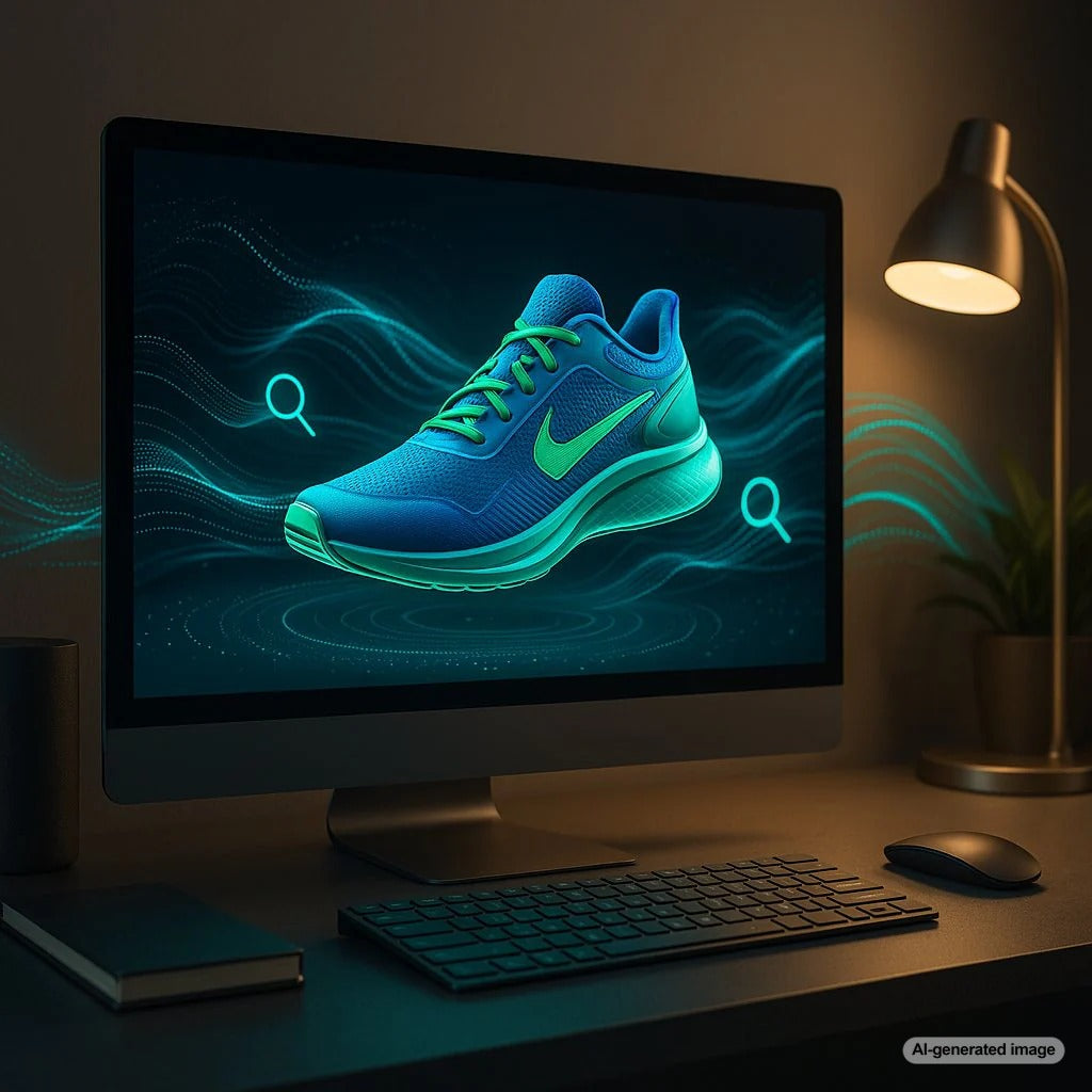 Rotating 3D product model showcasing impact on image search rankings
