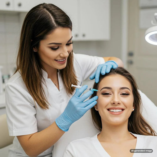 A healthcare professional writing a blog about skin health, symbolizing the role of blogging in patient education.