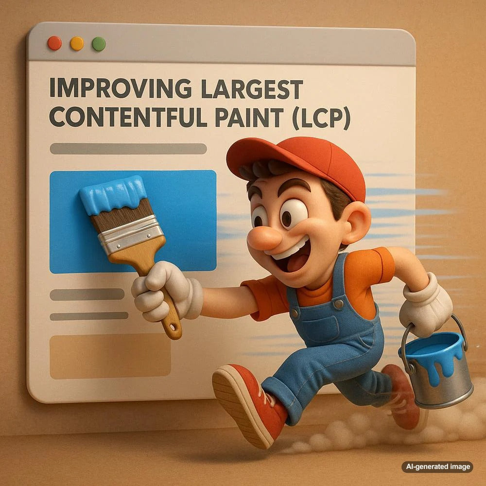 Illustration depicting the impact of blogging on website performance and LCP