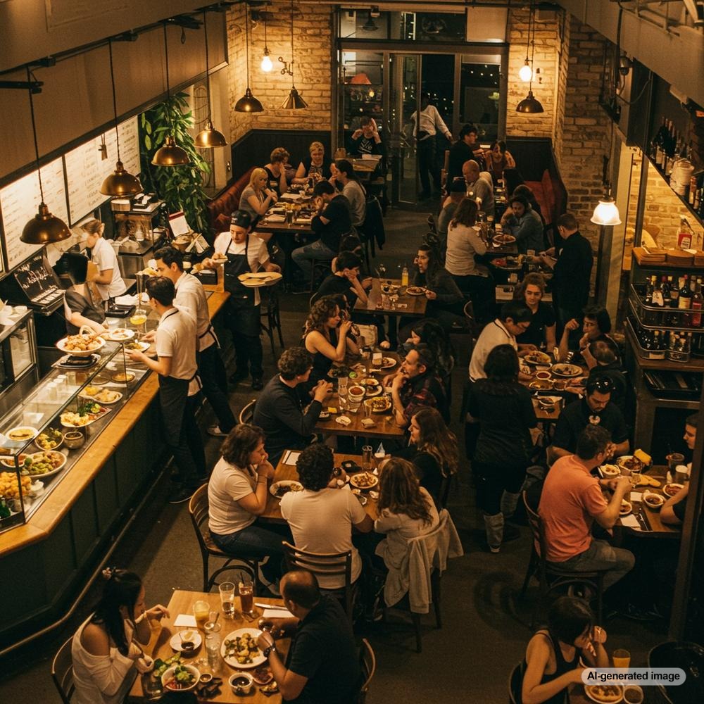 A cozy local restaurant with a welcoming atmosphere