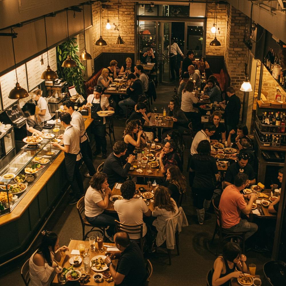 A cozy local restaurant with a welcoming atmosphere