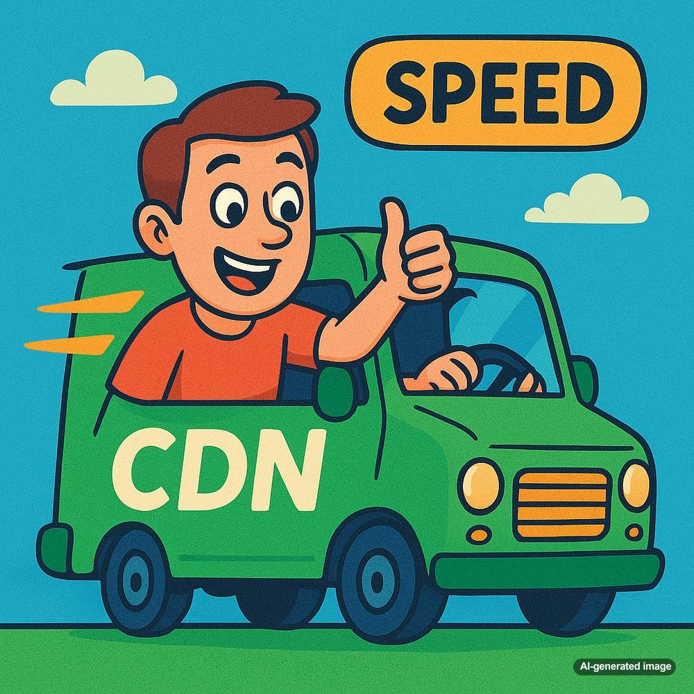 Illustration depicting the role of CDN in SEO and website speed optimization