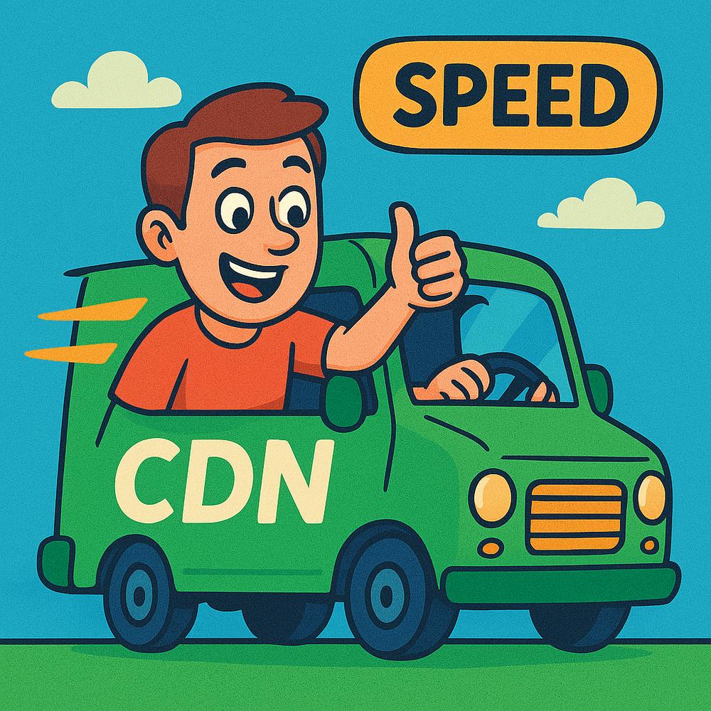 Illustration depicting the role of CDN in SEO and website speed optimization
