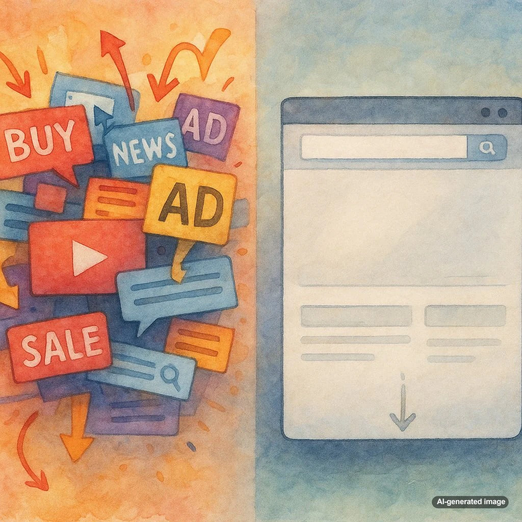 Illustration showing cognitive load impact on website engagement