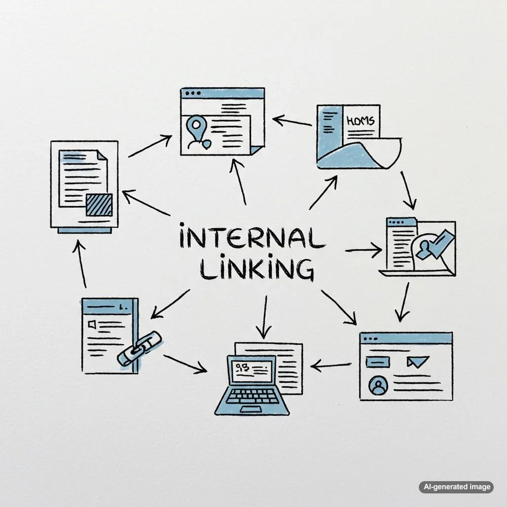 Illustration depicting internal linking within a website structure