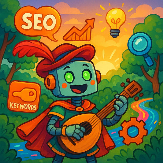 A creative image illustrating the role of storytelling in SEO blogging