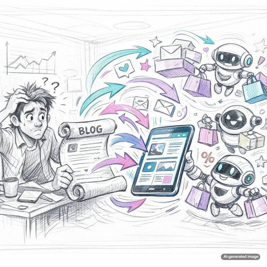 Illustration representing search intent shift affecting older website content and rankings