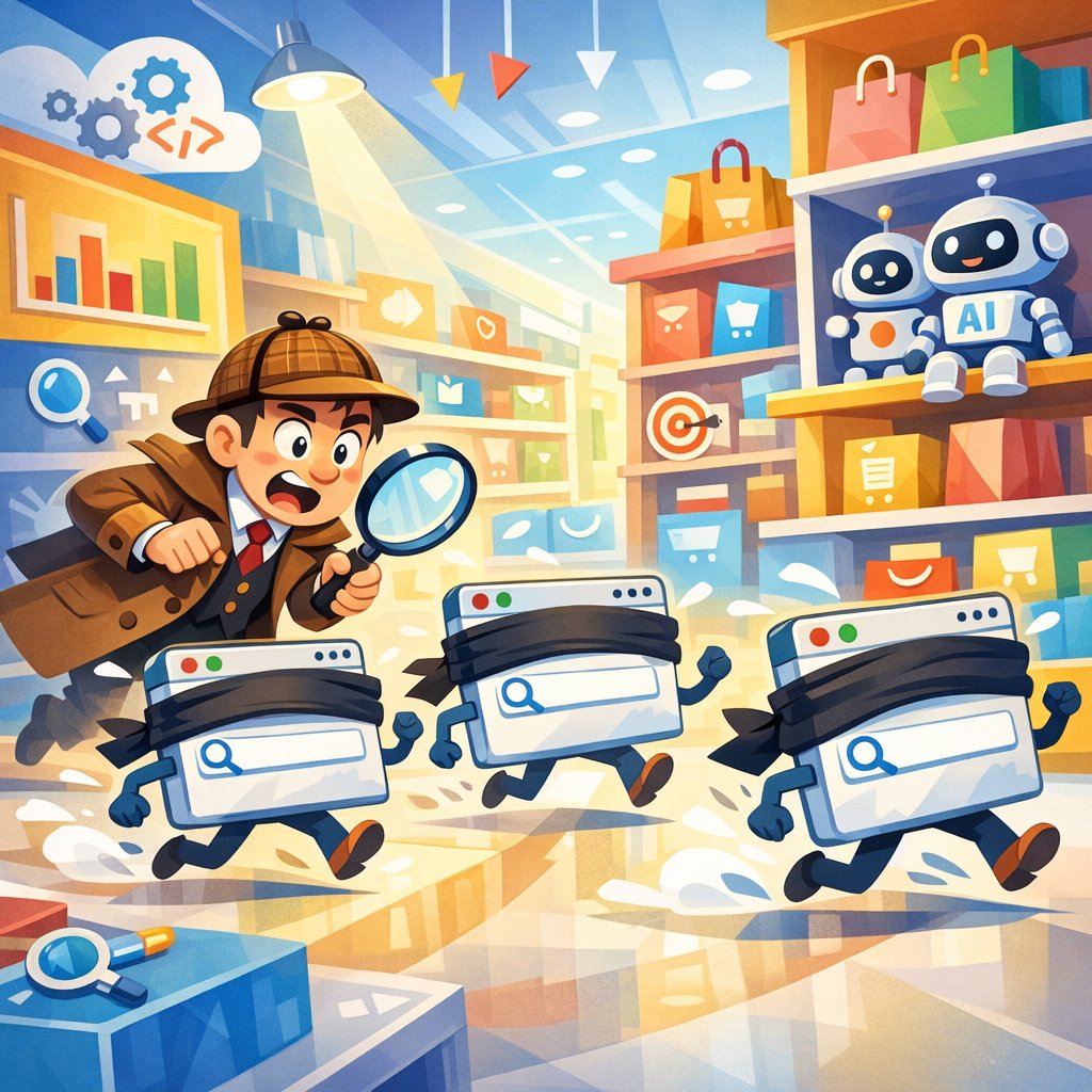 Illustration showing internal site search highlighting an SEO blind spot in website structure