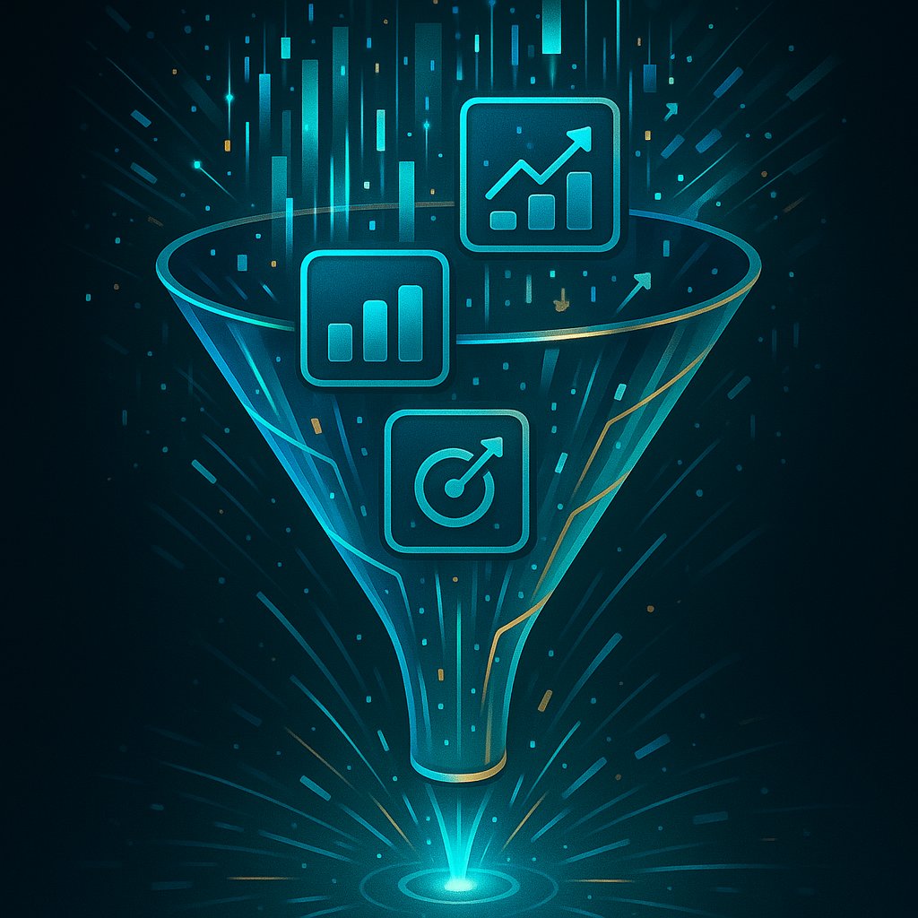 SEO funnel graphic showing rankings, traffic, and conversions together