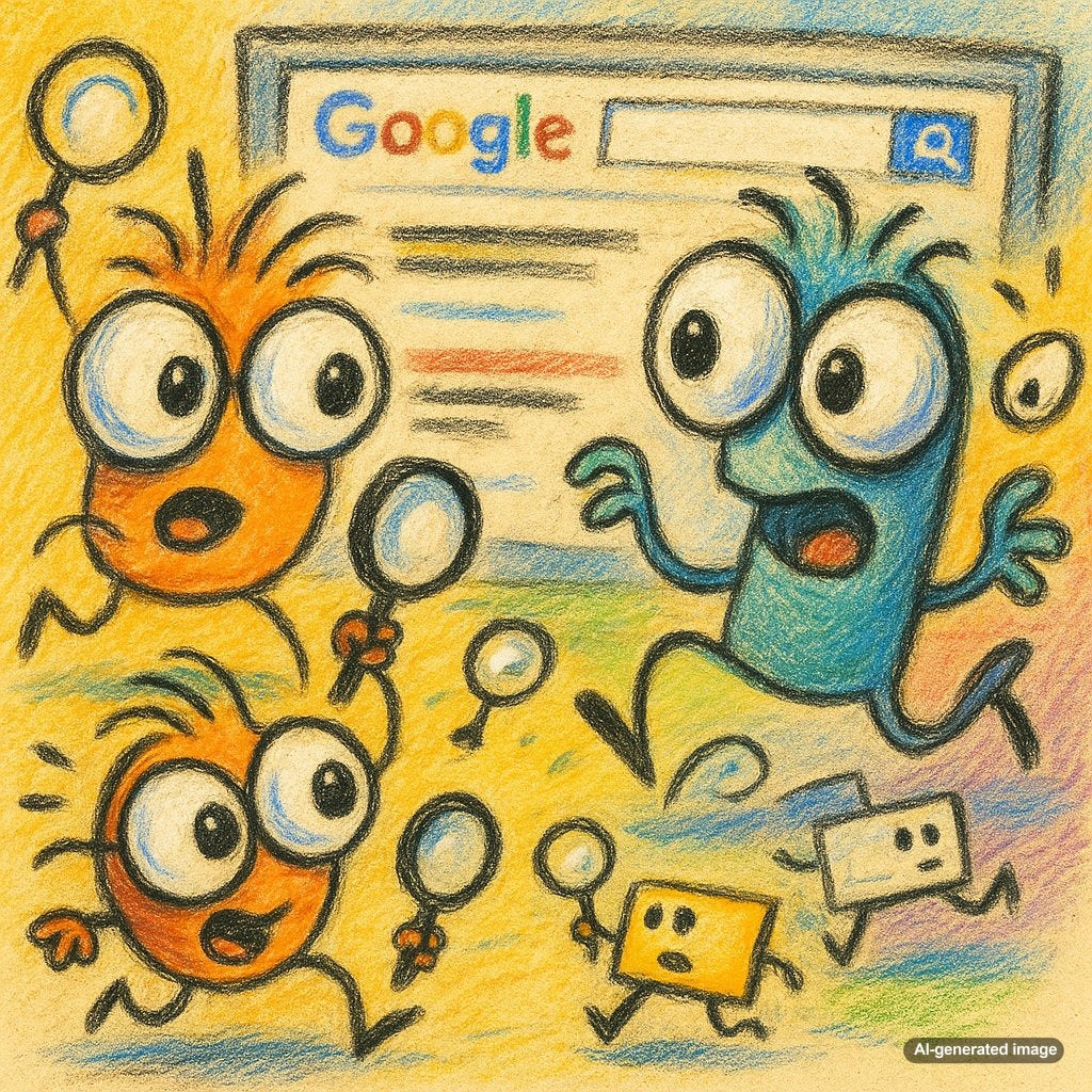 Illustration of peripheral vision in SERP layouts affecting SEO