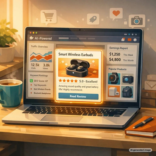 Illustration representing how a single product review influences SEO rankings and search visibility