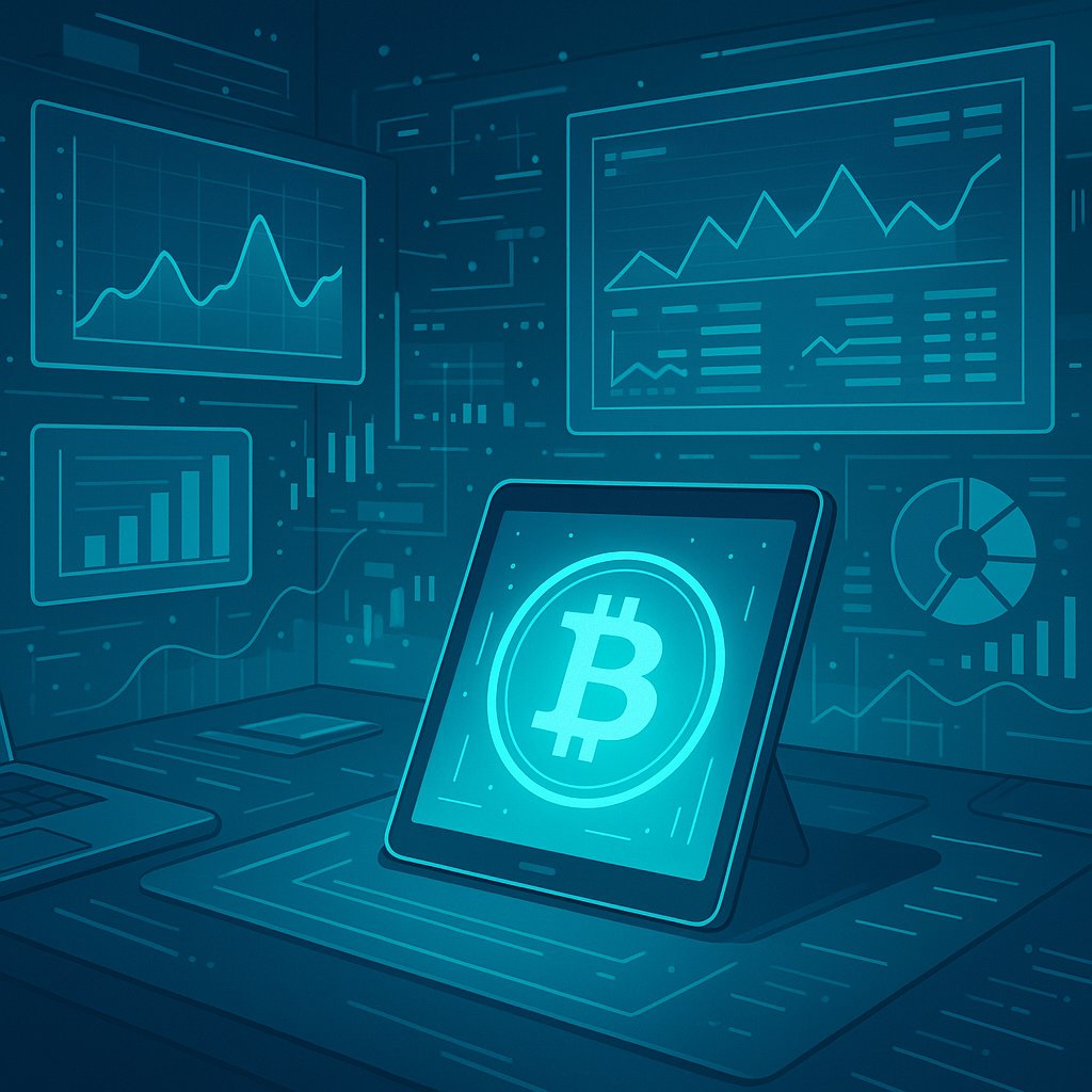 A digital illustration of a secure cryptocurrency checkout page on a laptop screen, symbolizing the integration of blockchain technology in e-commerce with SEO optimization elements.
