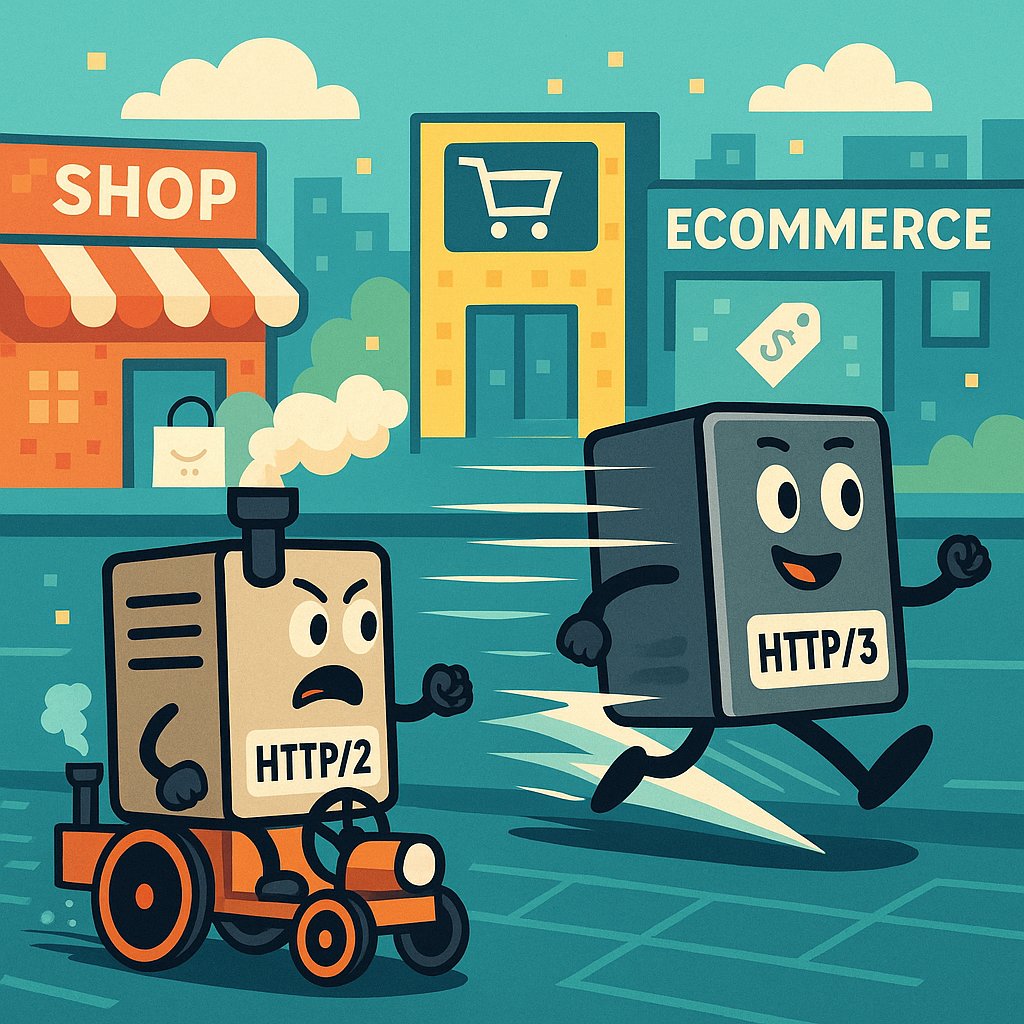 Diagram showing HTTP/3 performance improvements over HTTP/2