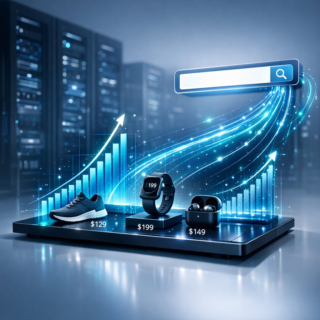 Illustration representing the SEO velocity of a new product launch and search growth momentum