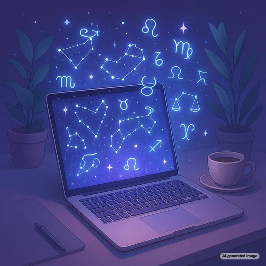 Cosmic alignment illustration showing stars and SEO graph
