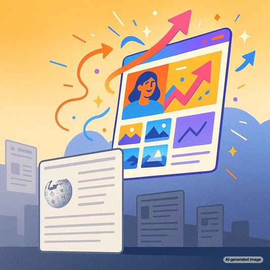 Website outranking Wikipedia using stock images